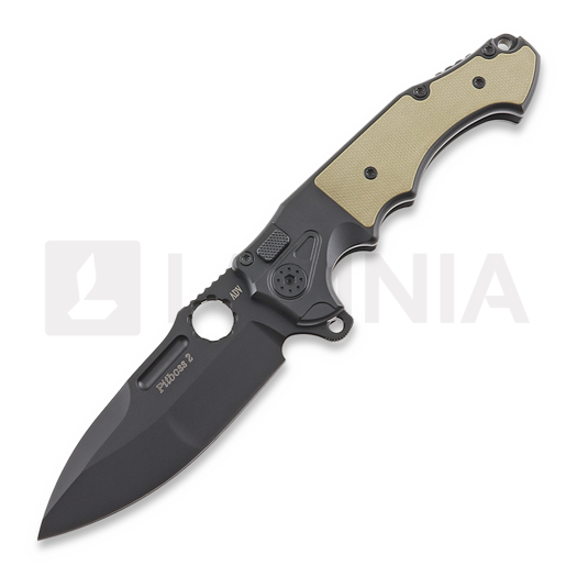 Andre de Villiers Mini Pitboss 2 折叠刀, Black/Tan G10