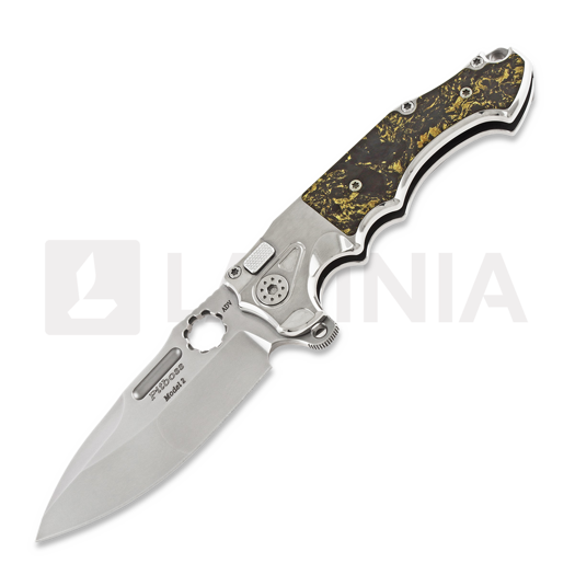 Navalha Andre de Villiers Mini Pitboss 2, copper shred/titanium