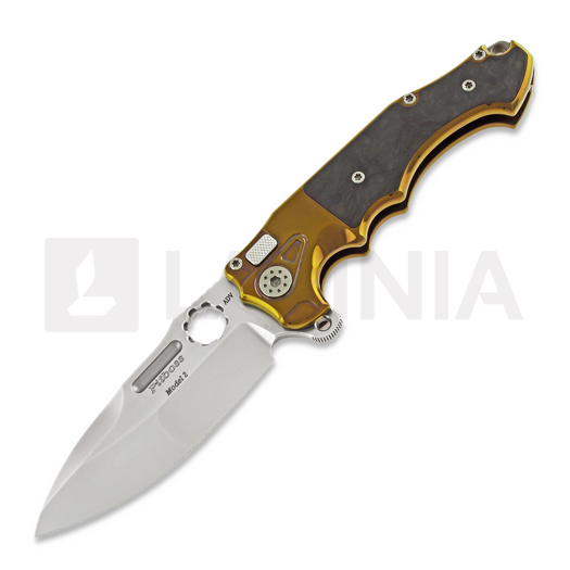 Andre de Villiers Mini Pitboss 2 folding knife, marble/bronze