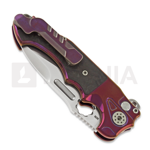 Andre de Villiers Mini Pitboss 2 sulankstomas peilis, marble/purple