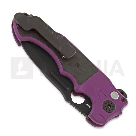 Andre de Villiers Mini Pitboss 2 sulankstomas peilis, marble/purple