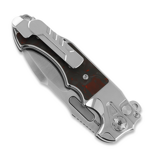 Andre de Villiers Mini Pitboss 3 sulankstomas peilis, Red MCF