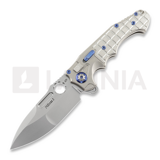 Andre de Villiers Pitboss 2 fällkniv, Bead Blasted Ti Frag/Blue