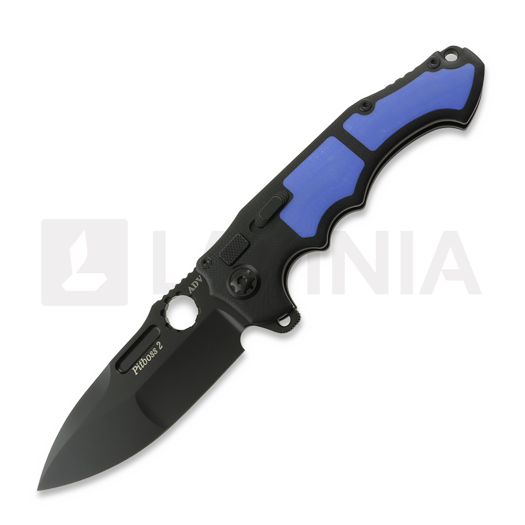 Andre de Villiers Pitboss 2 Black & Blue folding knife