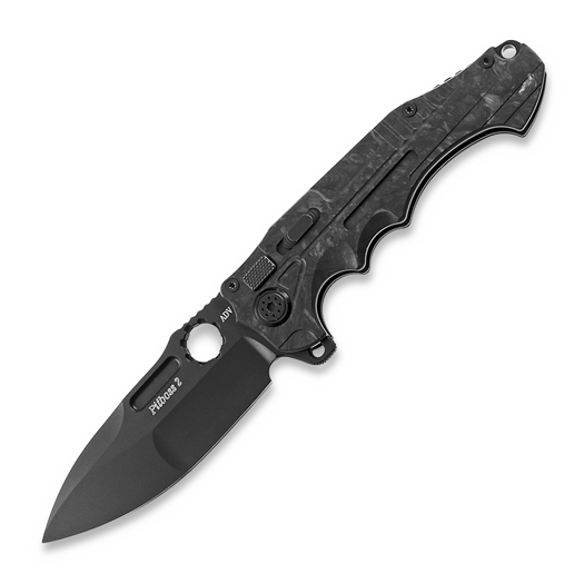 Andre de Villiers Pitboss 2 foldekniv, Black/Marble CF