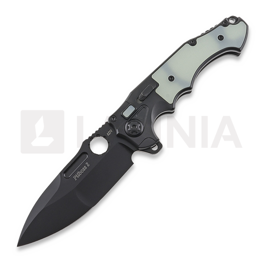 Navalha Andre de Villiers Pitboss 2, Black Ti/Jade Green
