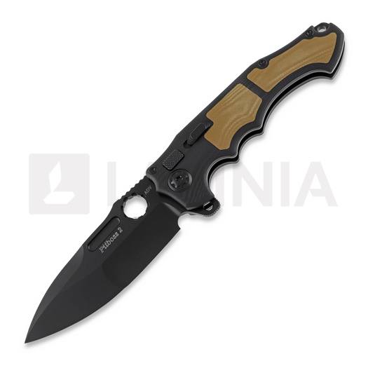 Andre de Villiers Pitboss 2 접이식 나이프, G10 Black Brown