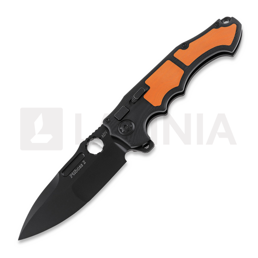Andre de Villiers Pitboss 2 접이식 나이프, G10 Black Orange