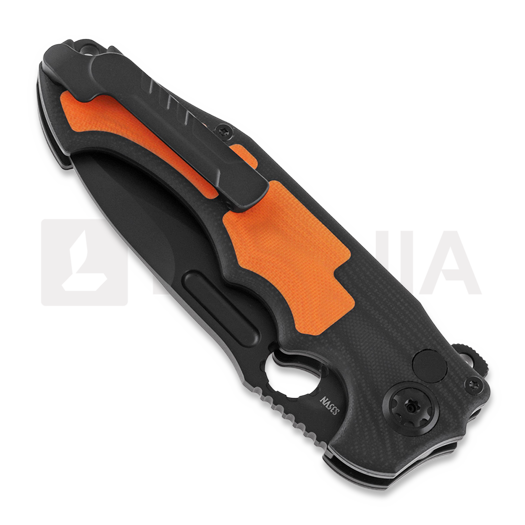 Andre de Villiers Pitboss 2 kääntöveitsi, G10 Black Orange