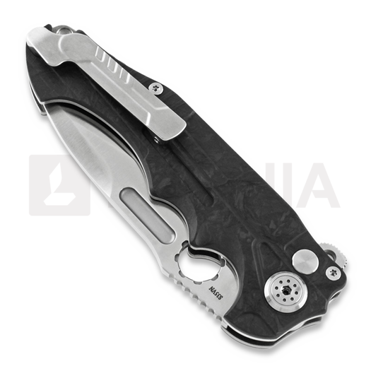 Andre de Villiers Pitboss 2 folding knife, marble cf, satin