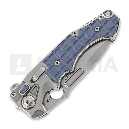Andre de Villiers Pitboss 2 folding knife, Ti/Blue Frag