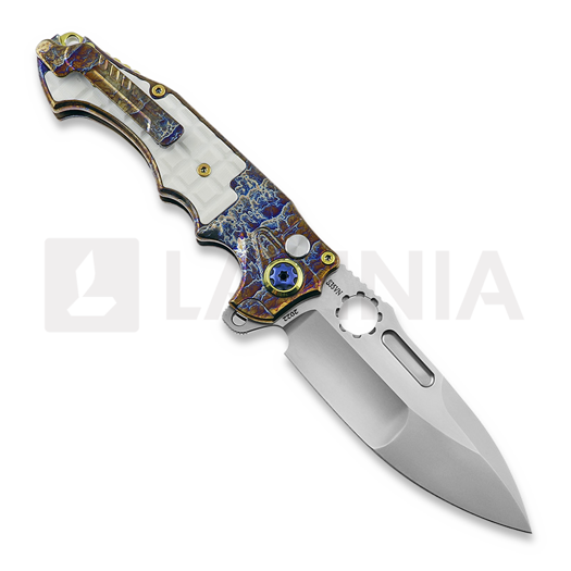 Andre de Villiers Pitboss 2 folding knife, White G10/Acid Rain
