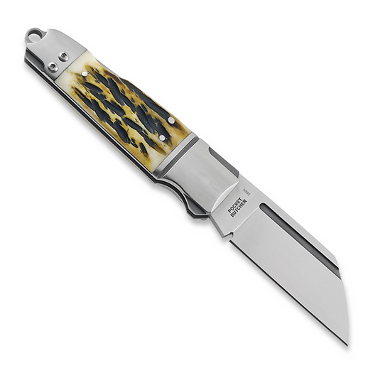 Andre de Villiers Pocket Butcher Lockback sulankstomas peilis, Jigged bone