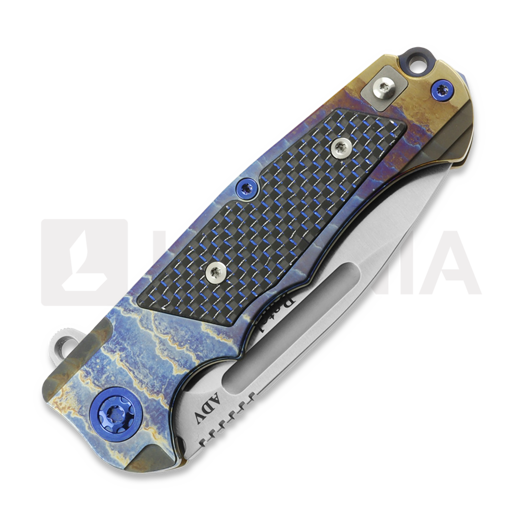 Andre de Villiers Ratel foldekniv, Acid Rain/Blue Carbon Fibre