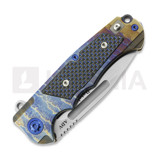 Coltello pieghevole Andre de Villiers Ratel, Acid Rain/Blue Carbon Fibre