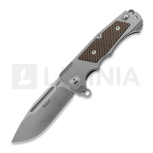 Andre de Villiers Ratel folding knife, Satin/Red Carbon Fibre