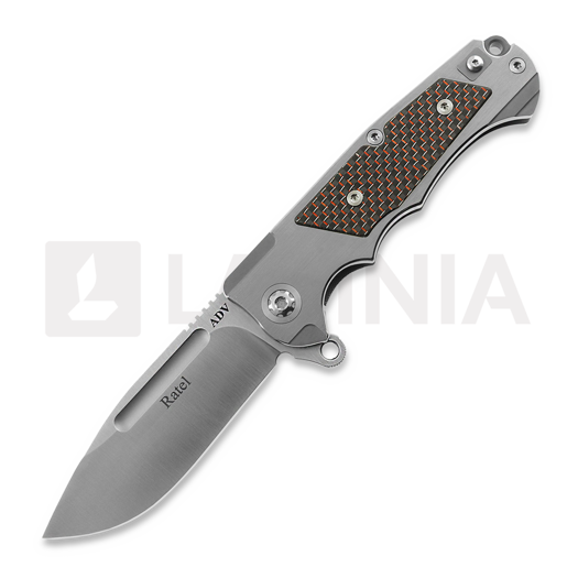 Andre de Villiers Ratel folding knife, Satin/Red Carbon Fibre