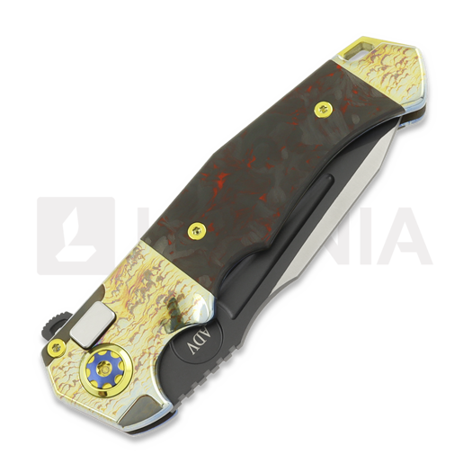 Andre de Villiers Ronin BL Acid Rain & Black/Red Carbon Fiber sulankstomas peilis