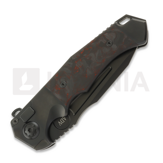 Andre de Villiers Ronin BL סכין מתקפלת, Black & Red Marble CF