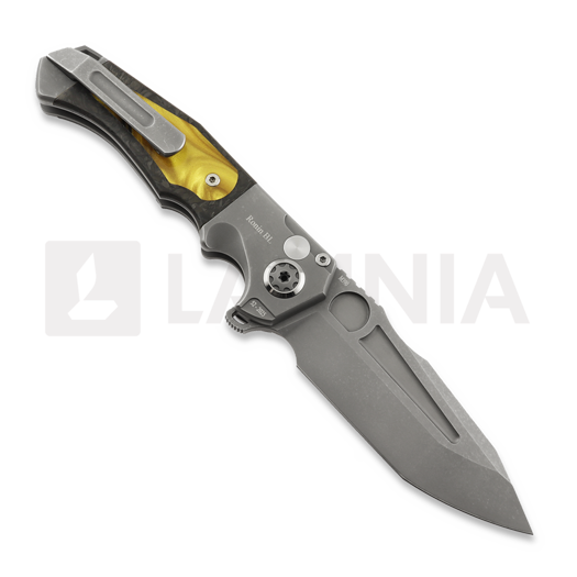 Couteau pliant Andre de Villiers Ronin BL, Gold & Black Kirinite