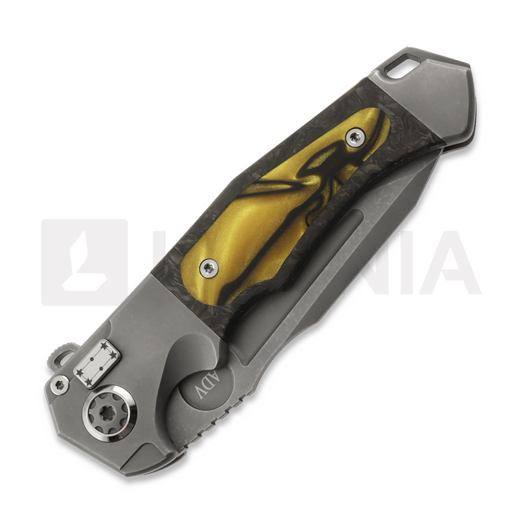 Couteau pliant Andre de Villiers Ronin BL, Gold & Black Kirinite