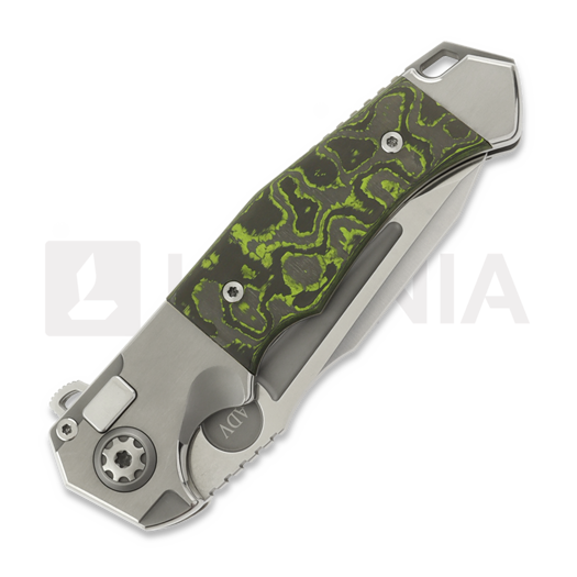 Coltello pieghevole Andre de Villiers Ronin BL Satin, Green/Black Fat Carbon