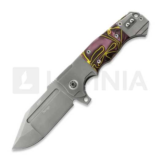 Nóż składany Andre de Villiers Savage Blasted, Purple Kirinite