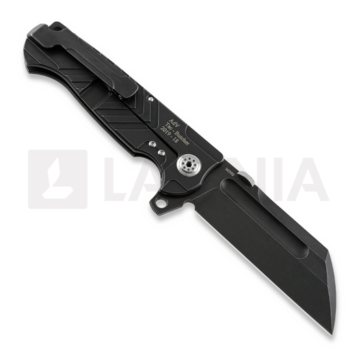 Andre de Villiers Tac Butcher M390 sulankstomas peilis, juoda