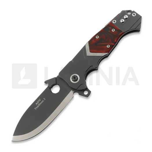 Couteau pliant Andre de Villiers Trailboss Kalgard Wave Tab, Red Kirinite