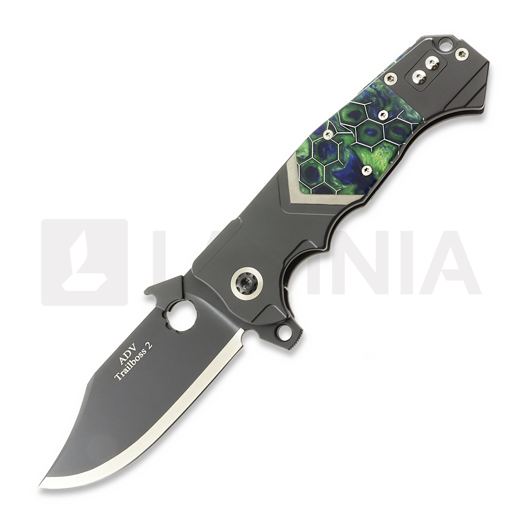 Andre de Villiers Trailboss Regrind & Wave Tab 折叠刀, Voodoo Resin