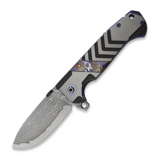 Andre de Villiers Trailboss összecsukható kés, VG10 Damascus/Mocuti