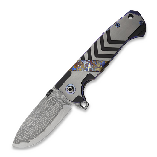 Andre de Villiers Trailboss Taschenmesser, VG10 Damascus/Mocuti