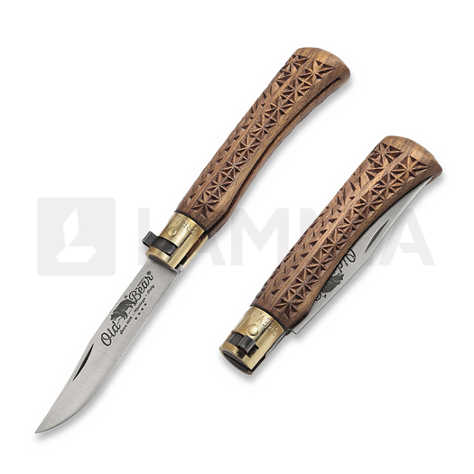 Antonini Old Bear Collection Wood Carved S סכין מתקפלת