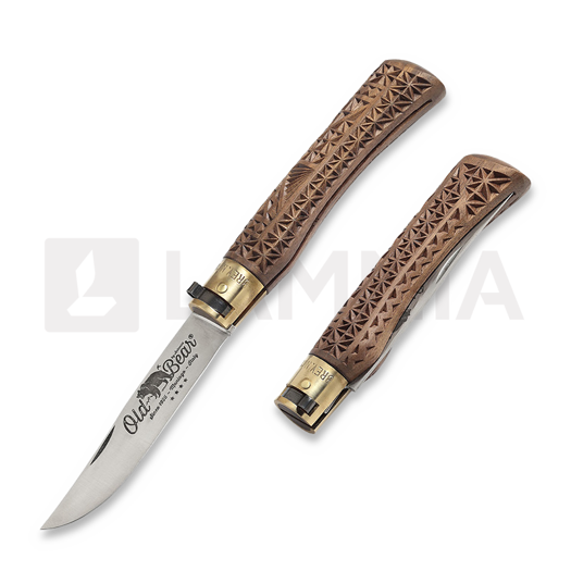 Antonini Old Bear Collection Wood Carved XL folding knife