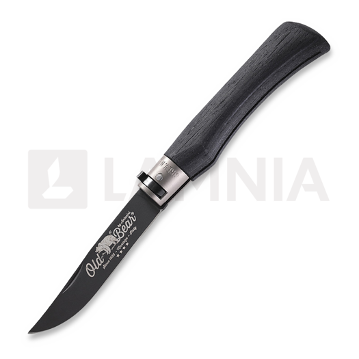 Antonini Old Bear Total Black L foldekniv, brass collar