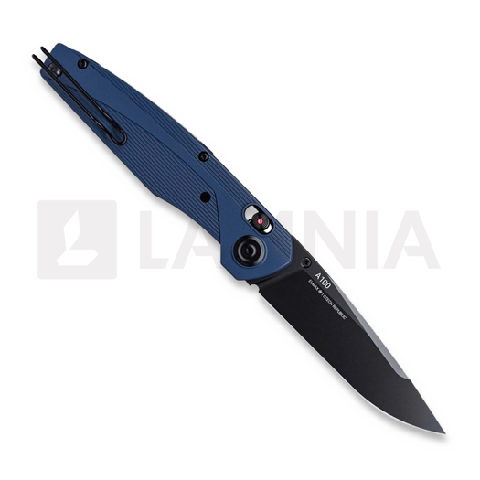 ANV Knives A100 BB - DLC Black Elmax - GRN sulankstomas peilis, mėlyna