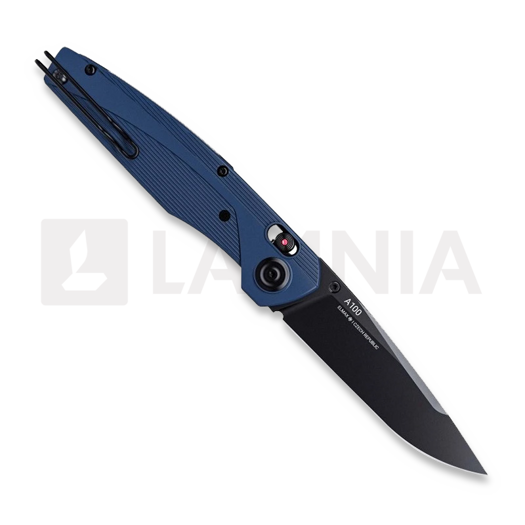 ANV Knives A100 BB - DLC Black Elmax - GRN kääntöveitsi, sininen
