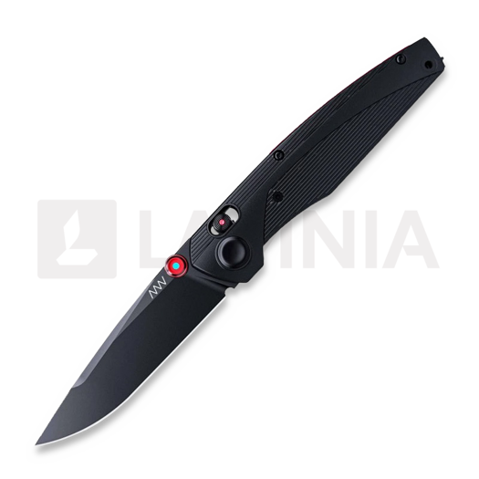 ANV Knives A100 BB - DLC Black Sleipner - GRN 折り畳みナイフ, 黒
