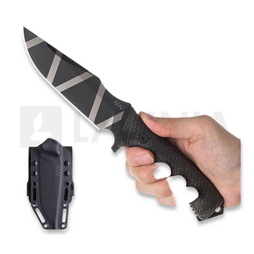ANV Knives M311 Spelter - Elmax DLC Camo - Micarta Black peilis, Black Kydex
