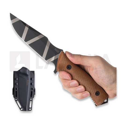 Nôž ANV Knives M311 Spelter - Elmax DLC Camo - Micarta Coyote, Black Kydex