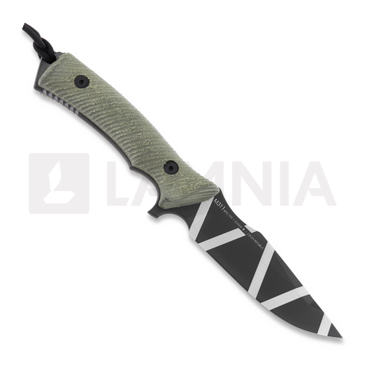 ANV Knives M311 Spelter - Elmax DLC Camo - Micarta Olive veitsi, Black Kydex