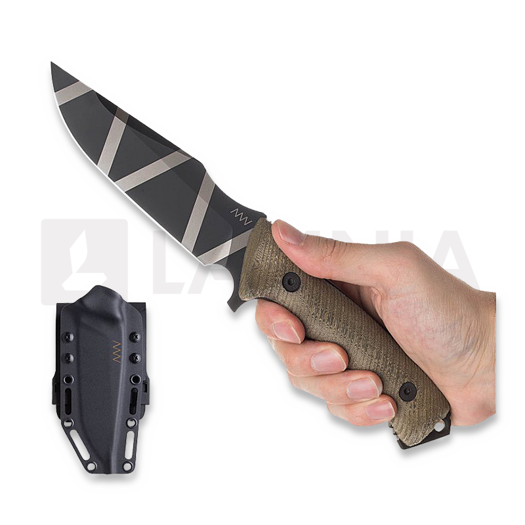Cuțit ANV Knives M311 Spelter - Elmax DLC Camo - Micarta Olive, Black Kydex
