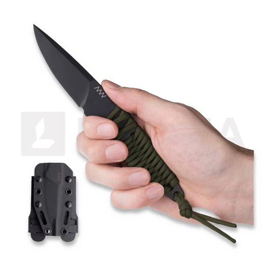Cuchillo ANV Knives P100 - Sleipner Cerakote - Paracord, verde olivo