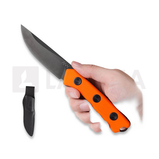 ANV Knives P200 OV - Sleipner Cerakote - G10 Orange ナイフ, Leather