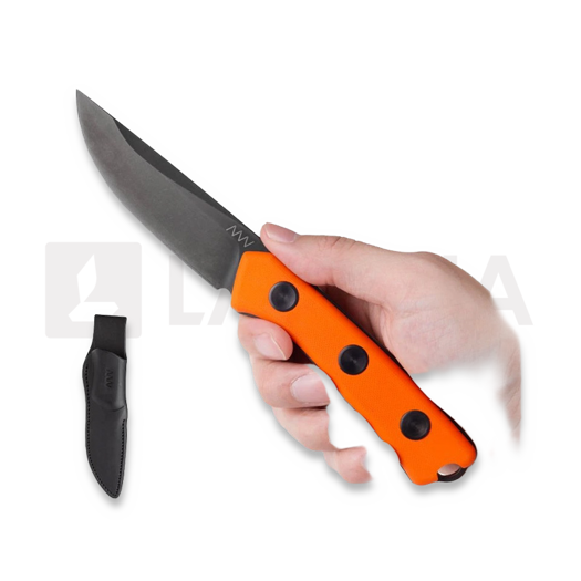 ANV Knives P200 OV - Sleipner Cerakote - G10 Orange veitsi, Leather