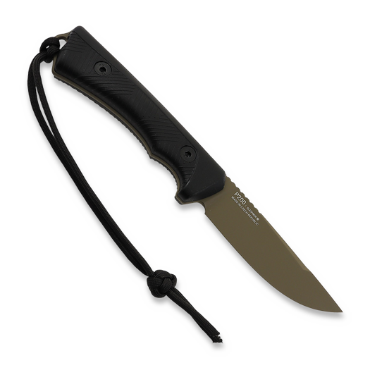 ANV Knives P200 - Sleipner Cerakote Coyote - GRNPU kniv, sort