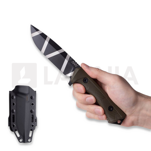 มีด ANV Knives P250 - Sleipner Ceracote BC - GRNPU, olive drab