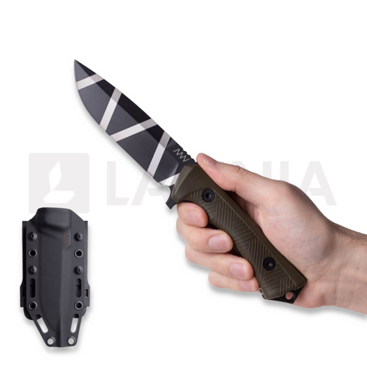 Nóż ANV Knives P250 - Sleipner Ceracote BC - GRNPU, oliwkowa