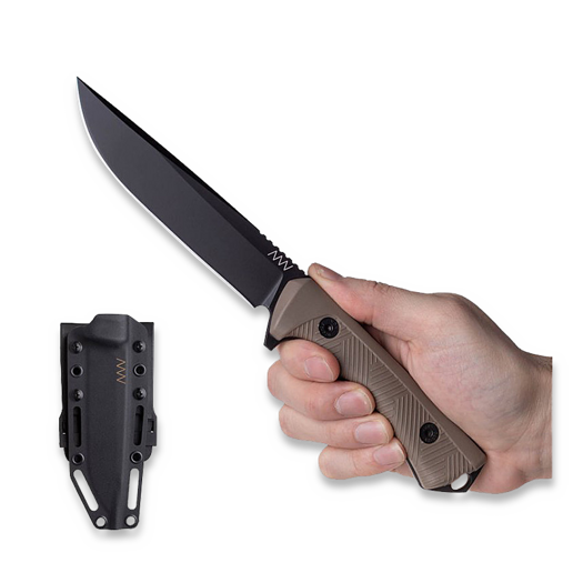 Nuga ANV Knives P300 - Sleipner Cerakote Black - GRNPU, coyote