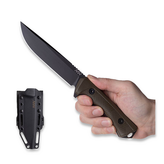 Cuțit ANV Knives P300 - Sleipner Cerakote Black - GRNPU, verde